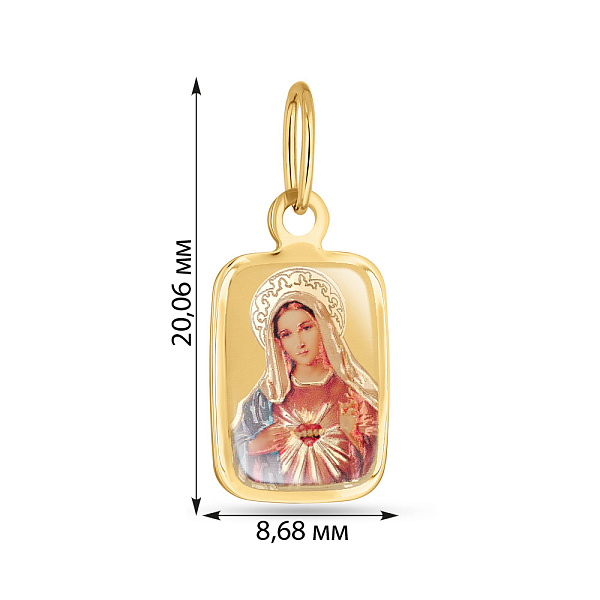 Ладанка из золота Дева Мария с эмалью (арт. 422245жМ) – изображение 2