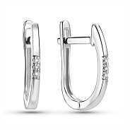 Сережки в белом цвете металла с бриллиантами (арт. С011198б)