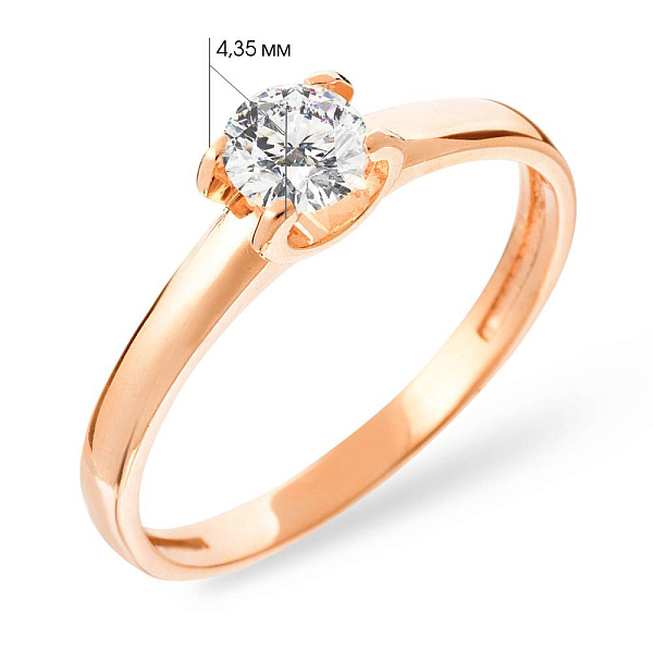 Золота каблучка для заручин з фіанітом (арт. 140566/1) – зображення 4