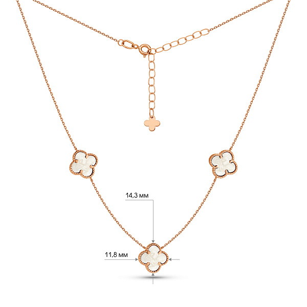 Золоте кольє Конюшина з перламутром (арт. 361494/10п) – зображення 3