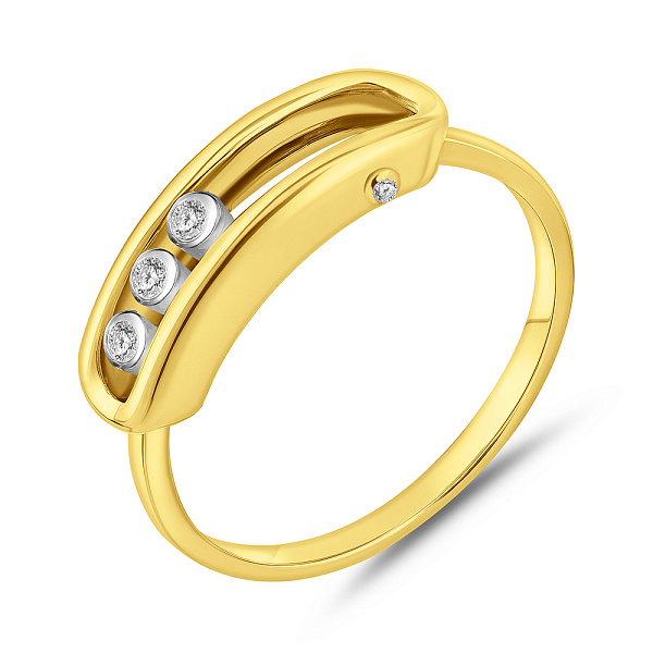 Кольцо из желтого золота с фианитами (арт. 154308ж) – изображение 1