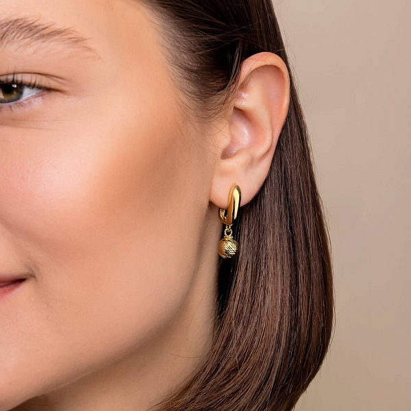 Золотые серьги-подвески Francelli (арт. 1091319ж) – изображение 2