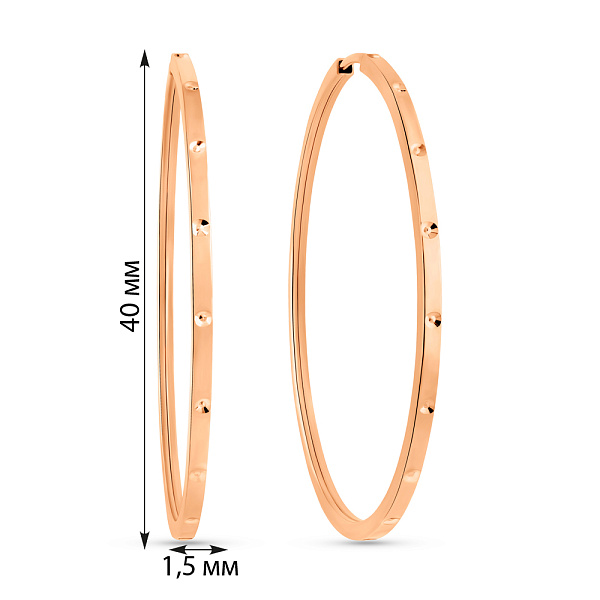 Золотые серьги-кольца (арт. 122103/40) – изображение 2