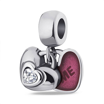 Шарм из серебра с эмалью и фианитом (арт. 7903/3284ер)