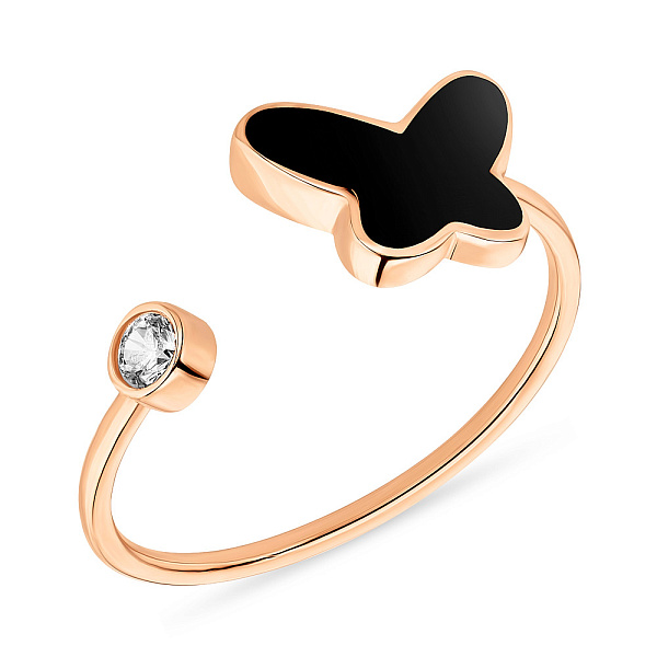 Кольцо золотое «Бабочка»  (арт. 155147еч) – изображение 1