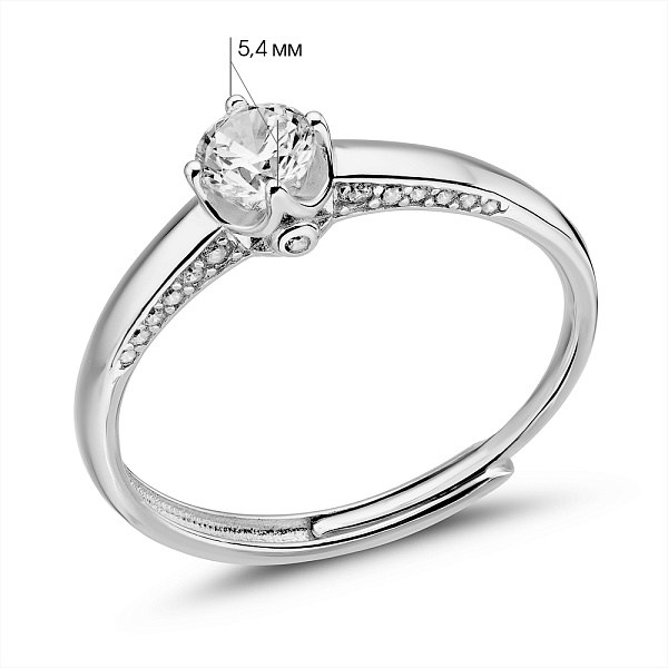 Серебряное кольцо с фианитами (арт. 7501/8081) – изображение 2