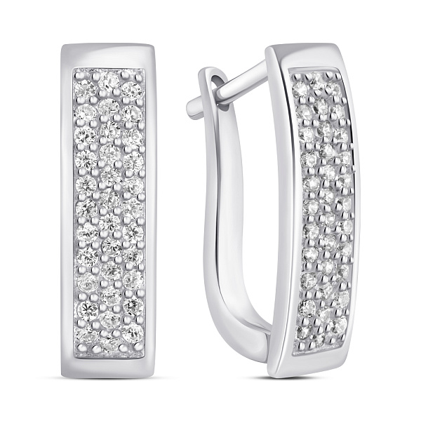 Срібні сережки з фіанітами (арт. 7502/С2Ф/337) – зображення 1