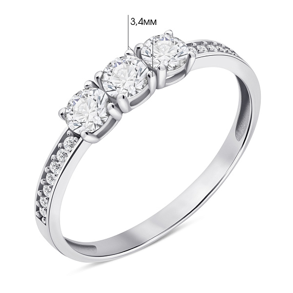 Серебряное кольцо с фианитами (арт. 7501/1511К) – изображение 2