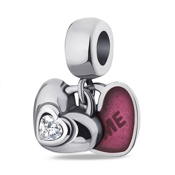 Шарм из серебра с эмалью и фианитом (арт. 7903/3284ер) – изображение 1