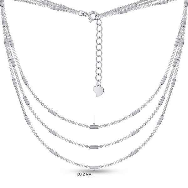 Серебряное многослойное колье (арт. 7507/2214) – изображение 2