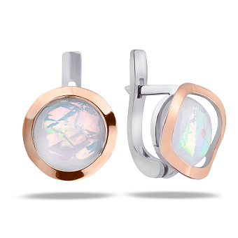 Серебряные серьги с опалом (арт. 7202/200Побсп)