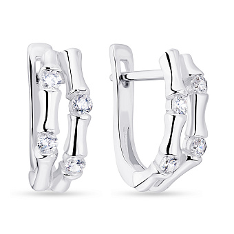 Серебряные серьги с родированием и фианитами (арт. 7502/4679)