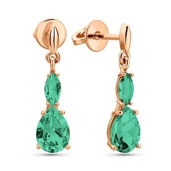 Золоті сережки з кварцом (арт. 111363Пз)