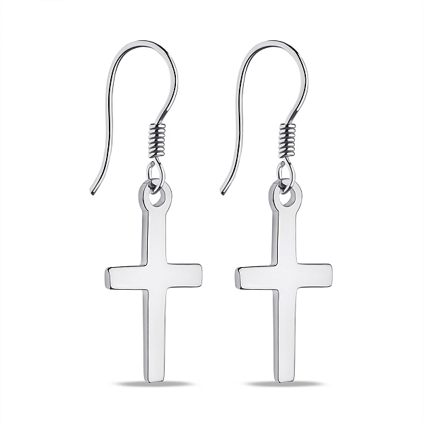 Серебряные сережки Крестики (арт. 7502/9621) – изображение 1