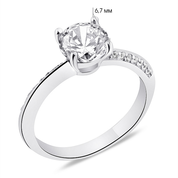 Срібна каблучка з фіанітами (арт. 7501/5939) – зображення 2