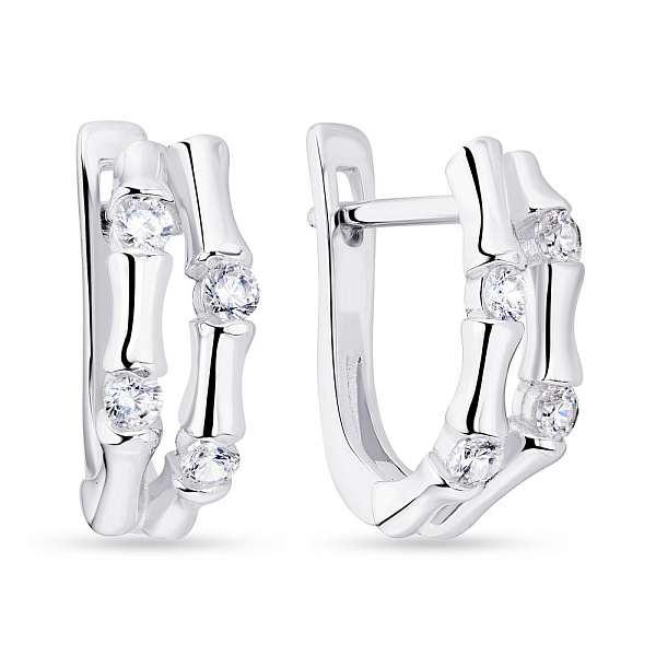 Серебряные серьги с родированием и фианитами (арт. 7502/4679) – изображение 1