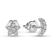 Фото Золоті сережки місяць і зірка з діамантами  (арт. С341320010б)