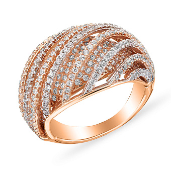 Золотое кольцо с фианитами (арт. 152901)