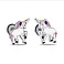 Серебряные детские серьги Единорог с эмалью (арт. 7518/7095еб) – изображение 1