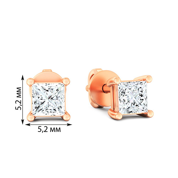 Пусети золоті з фіанітами (арт. 111407) – зображення 2