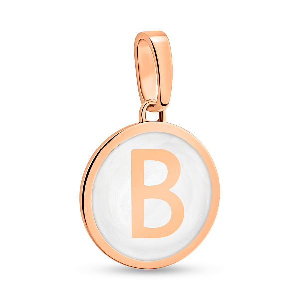 Кулон Буква В из красного золота с эмалью (арт. 440993еп) – изображение 1