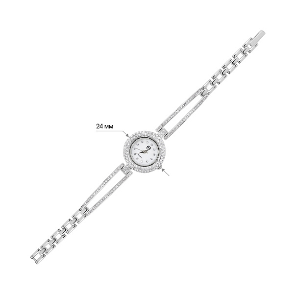 Серебряные часы с фианитами (арт. 7526/299) – изображение 2