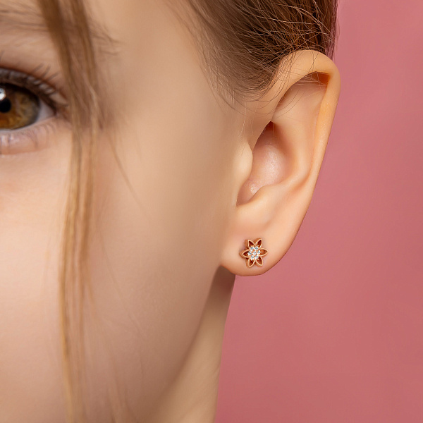 Пусети золоті з фіанітами  (арт. 110549) – зображення 3