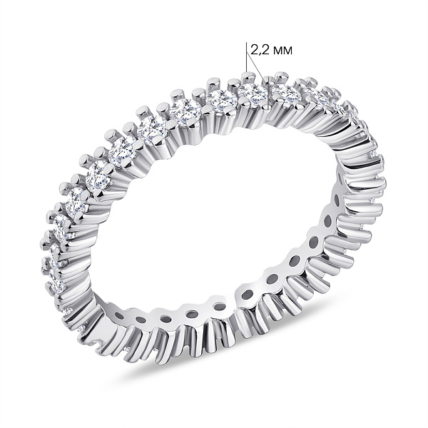 Серебряное кольцо-дорожка с фианитами (арт. 7501/5634) – изображение 2