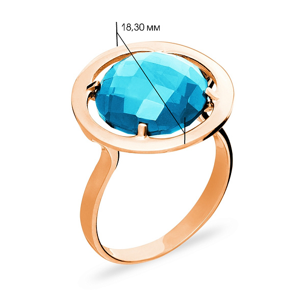 Золота каблучка з топазом (арт. 140636Птг) – зображення 4