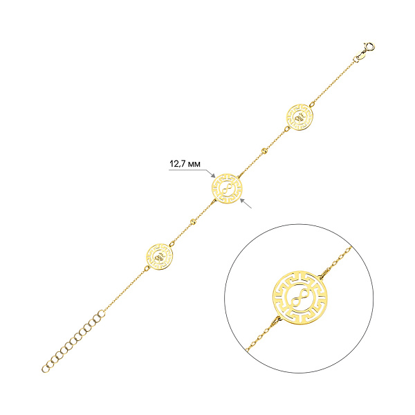 Золотий браслет Олімпія (арт. 326942ж) – зображення 2