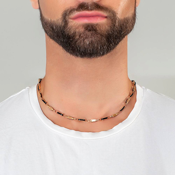 Цепь из красного золота с ониксом (арт. 351411о) – изображение 2