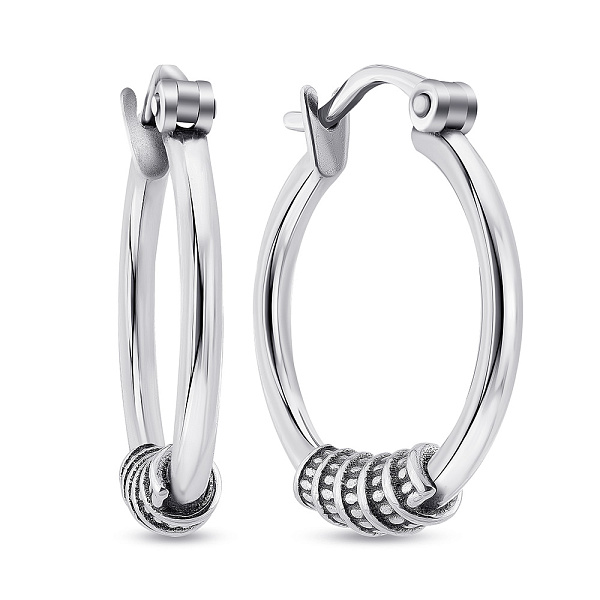 Срібні сережки-кільця без каменів (арт. 7902/2408) – зображення 1