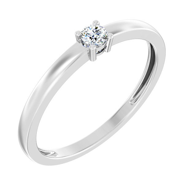 Кольцо для помолвки с бриллиантом из белого золота (арт. К011174010б) – изображение 1