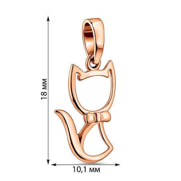 Золотая подвеска Котенок (арт. 440356) – изображение 2