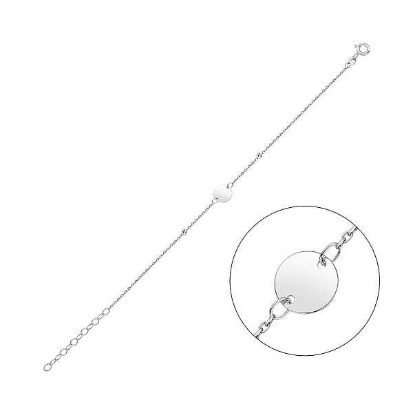 Браслет Монета з білого золота (арт. 326513/8б) – зображення 1