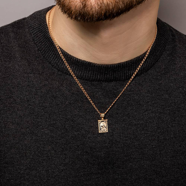 Золотая ладанка Божья Матерь с младенцем (арт. 440850ч) – изображение 5