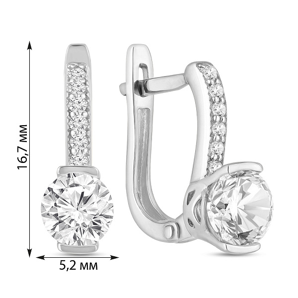 Золотые серьги с фианитами (арт. 110440б) – изображение 3