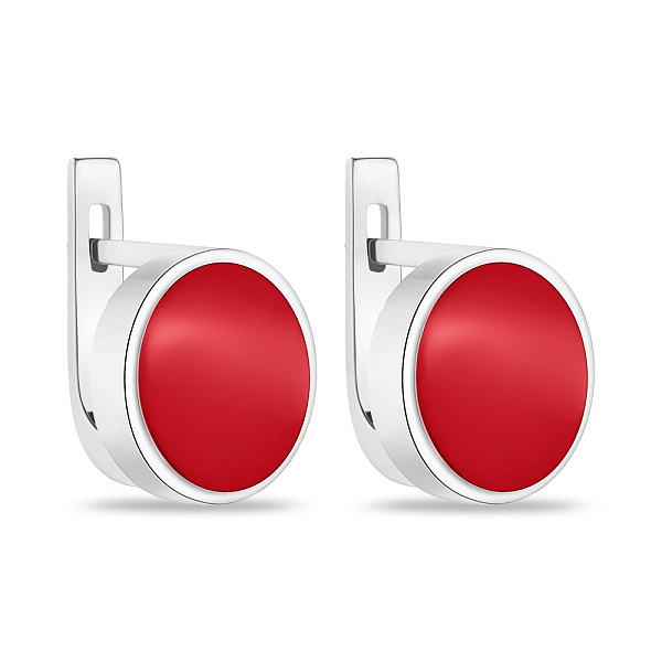 Серьги из серебра с кораллом (арт. 7502/А224Крксю) – изображение 1