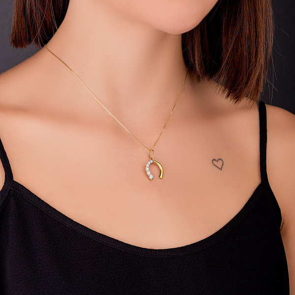 Подвес Подкова из желтого золота (арт. 422981ж) – изображение 3