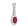 Серебряный кулон с рубином и фианитами (арт. 7503/4909Р) – изображение 1