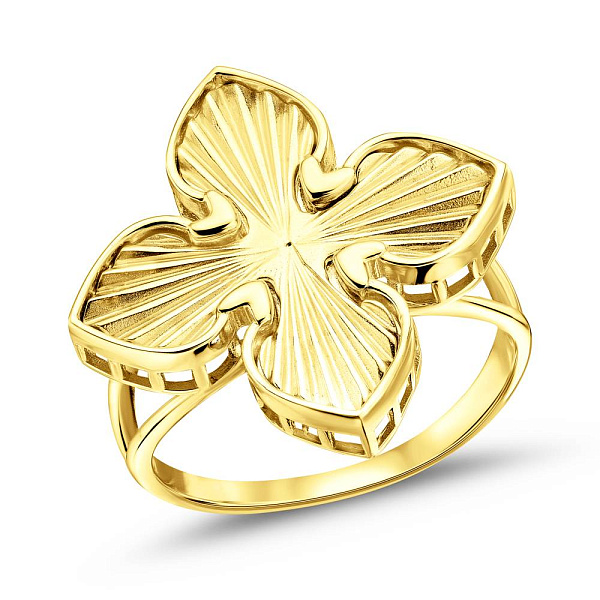 Каблучка з жовтого золота Конюшина (арт. 156528/20ж) – зображення 1