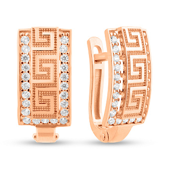 Фото Серьги Олимпия из красного золота с фианитами (арт. 1091524)
