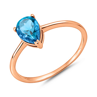 Фото Золота каблучка з топазом (арт. 141230Птг)