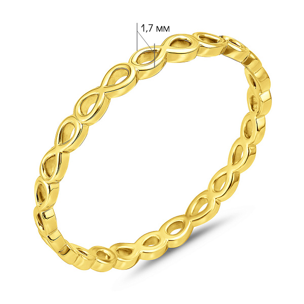 Кольцо Бесконечность из желтого золота  (арт. 140884ж) – изображение 2