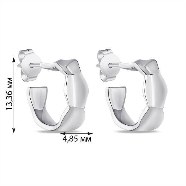 Серьги-пусеты из серебра без камней (арт. 7518/5934) – изображение 2