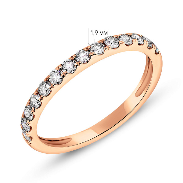 Кольцо из красного золота с дорожкой из бриллиантов (арт. 1191505201) – изображение 3