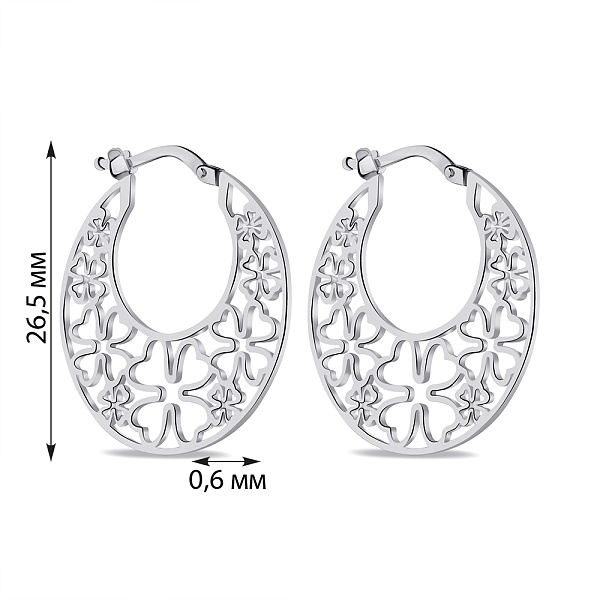 Срібні сережки без каменів (арт. 7502/9360) – зображення 2