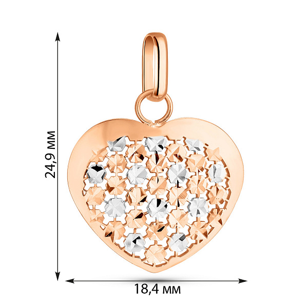 Золотий кулон Сердечко (арт. 424846р) – зображення 3