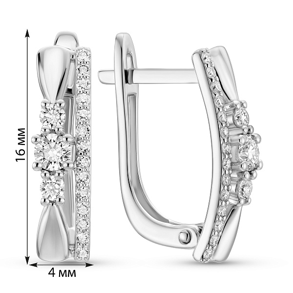 Серьги из белого золота с бриллиантами (арт. С011487030б) – изображение 2