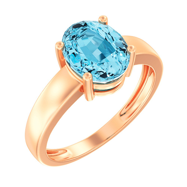 Каблучка з червоного золота з топазом (арт. 141089Птг) – зображення 1